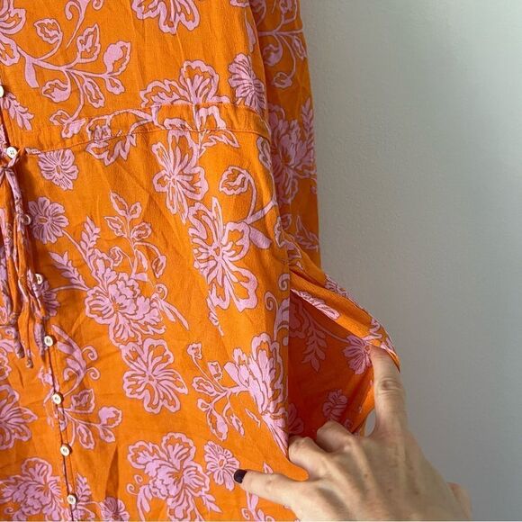 Xirena Mykah Floral Maxi Dress Coverup NEW Size Small Orange Purple - Picture 10 of 11